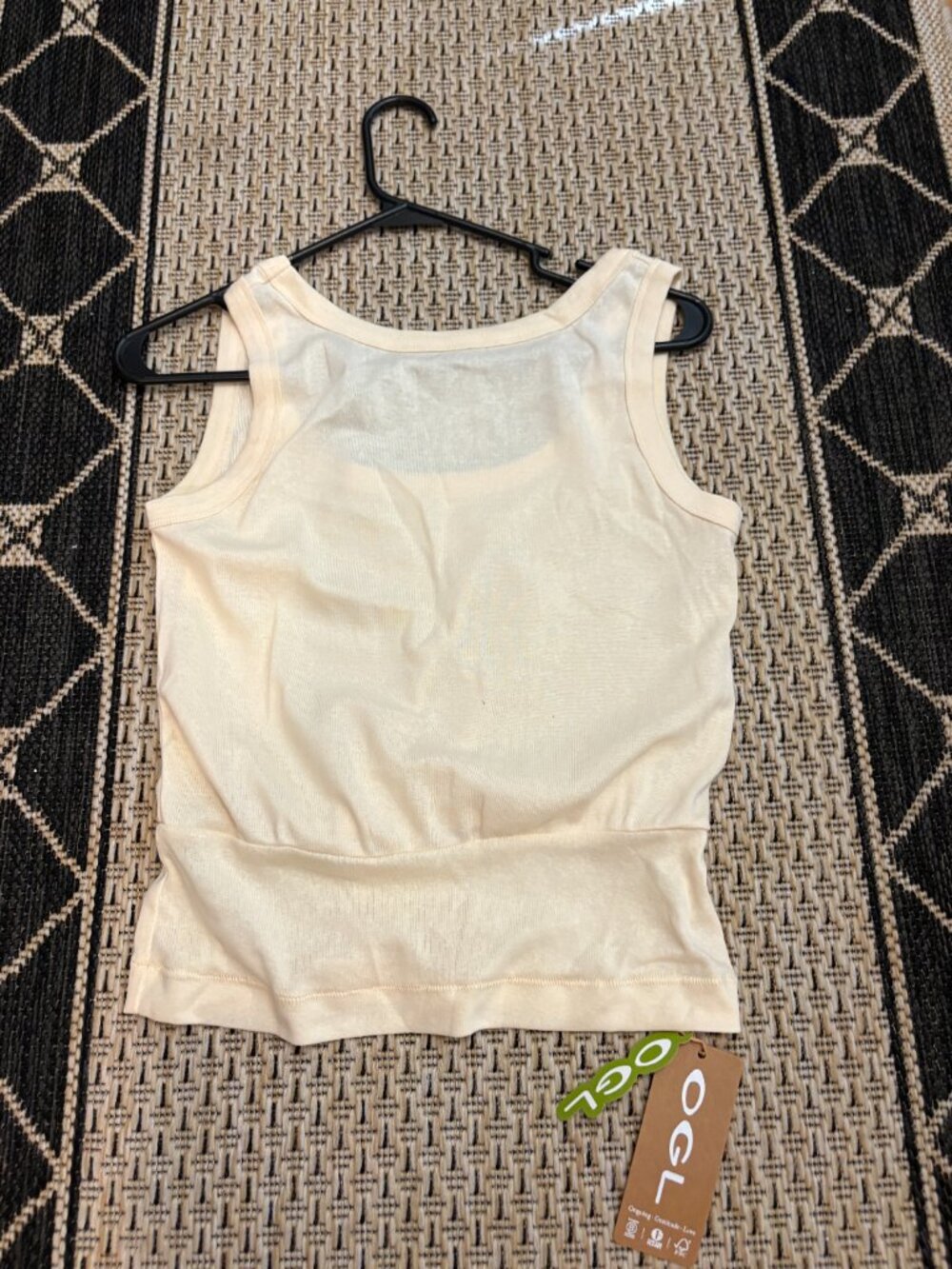 OGL Cotton-Linen Blend Reversible Boatneck Low Back Top NWT
